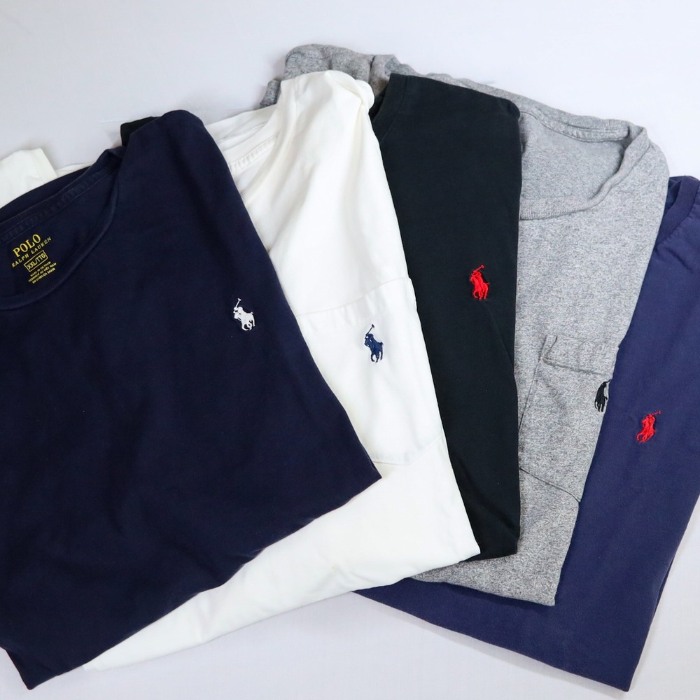 Polo Ralph Lauren T-Shirt Bundle Mens XXL Navy White Black Gray Pony Lot of 5